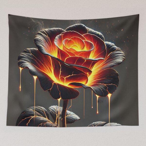 Item preview, Glowing Lava Rose Dark Floral Art designed and sold by asudesign.