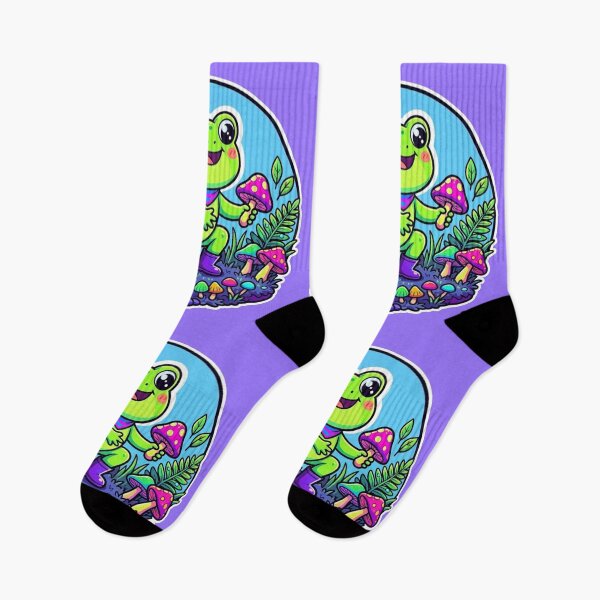 Item preview, Mushroom Gathering Frog – Cozy Forest Cartoon Adventure Neon Art  designed and sold by ArtsyExplorer.
