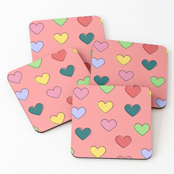 Item preview, Colorful Cute Red Yellow Pink Green Blue Hearts Aesthetic Pattern designed and sold by LibertyHub.