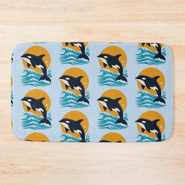 Item preview, Dolphin Jumping Waves – Vibrant Ocean Sunset Design designed and sold by Dogandesighn.