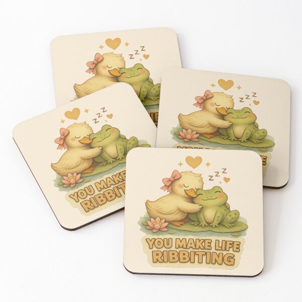 Item preview, You Make Life Ribbiting Sticker | Cute Duck and Frog Design | Wholesome Cottagecore Animal Art designed and sold by The Sandy Design Store.
