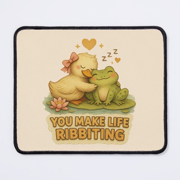 Item preview, You Make Life Ribbiting Sticker | Cute Duck and Frog Design | Wholesome Cottagecore Animal Art designed and sold by The Sandy Design Store.