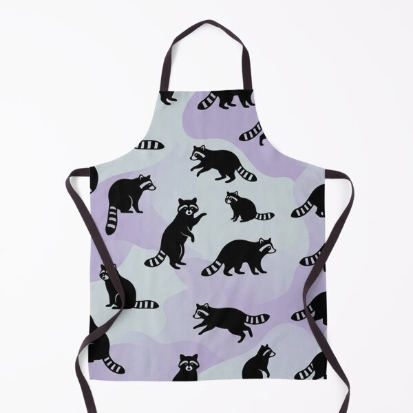 Item preview, Raccoon Pattern Purple and Mint Tiled Surface Print designed and sold by Owcomm.