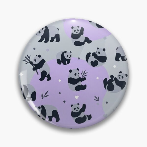 Item preview, Cute Panda Pattern Purple and Gray Seamless Print designed and sold by Owcomm.