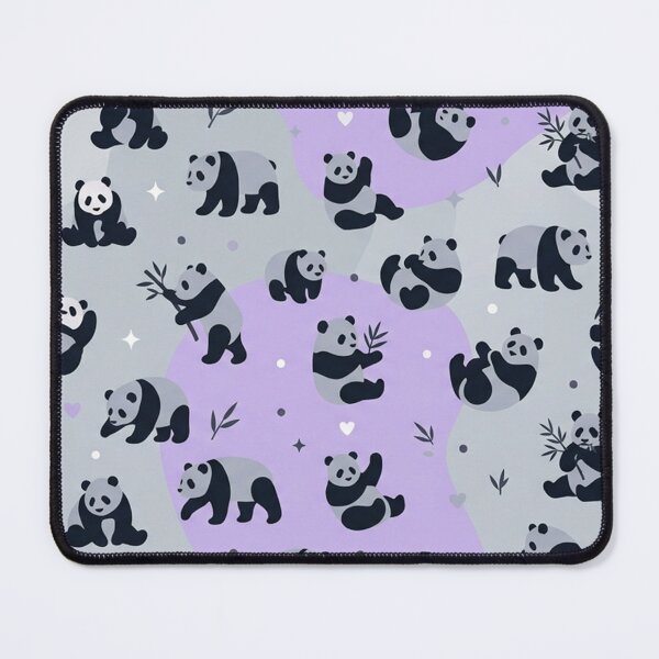 Item preview, Cute Panda Pattern Purple and Gray Seamless Print designed and sold by Owcomm.