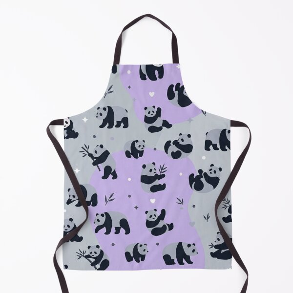 Item preview, Cute Panda Pattern Purple and Gray Seamless Print designed and sold by Owcomm.