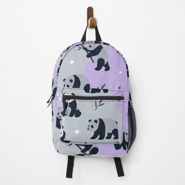 Item preview, Cute Panda Pattern Purple and Gray Seamless Print designed and sold by Owcomm.