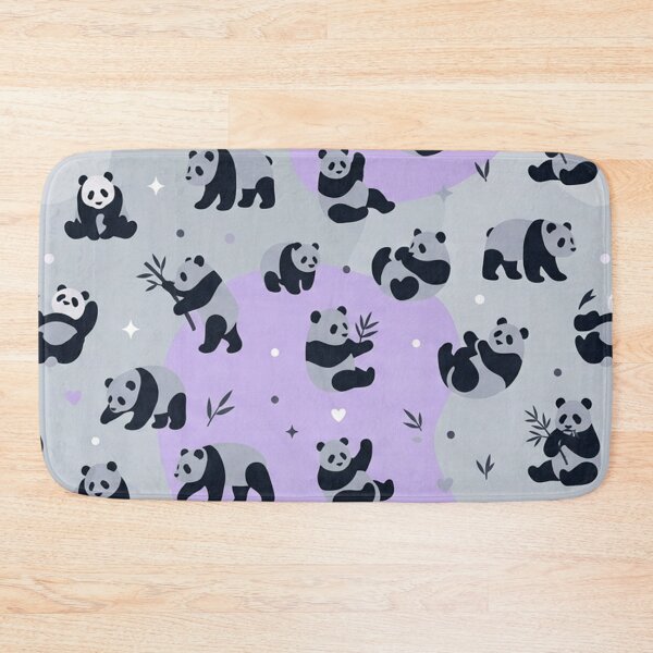 Item preview, Cute Panda Pattern Purple and Gray Seamless Print designed and sold by Owcomm.