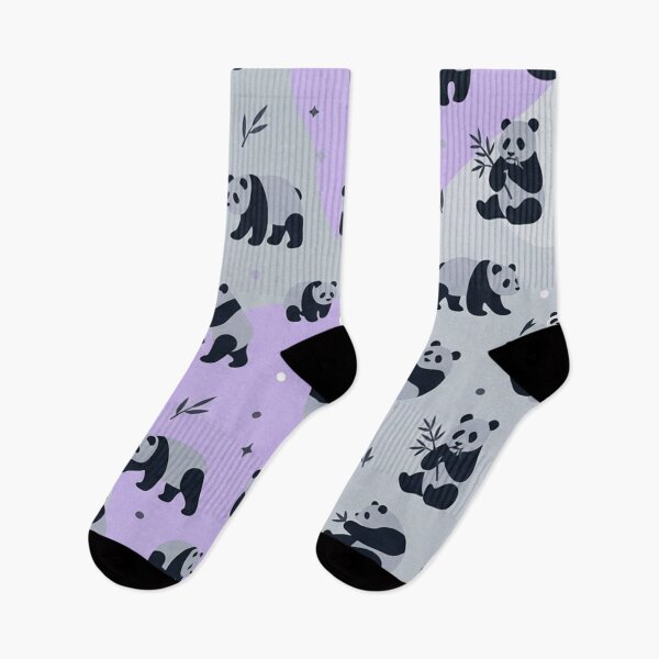 Item preview, Cute Panda Pattern Purple and Gray Seamless Print designed and sold by Owcomm.