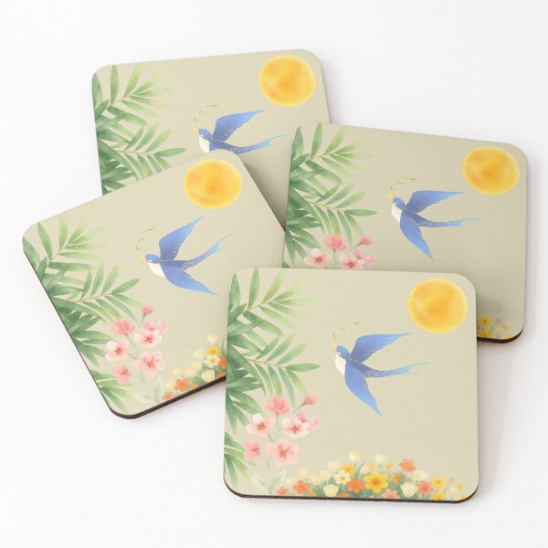 Item preview, Bluebird Moon Garden Watercolor Art designed and sold by ruchikadesigns.