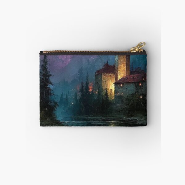 Item preview, Enchanted Castle Twilight Mountain Lake Artwork  designed and sold by NivyasArtistry.