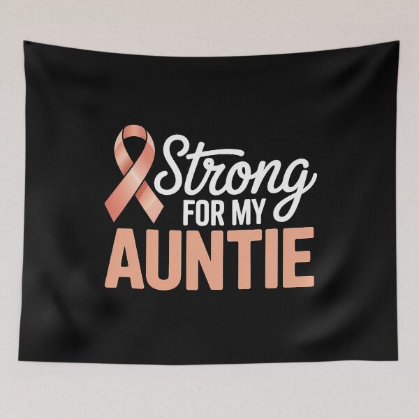 Item preview, Endometrial Cancer Awareness AUNTIE Support Squad Peach Ribbon designed and sold by SapfireStuArt.