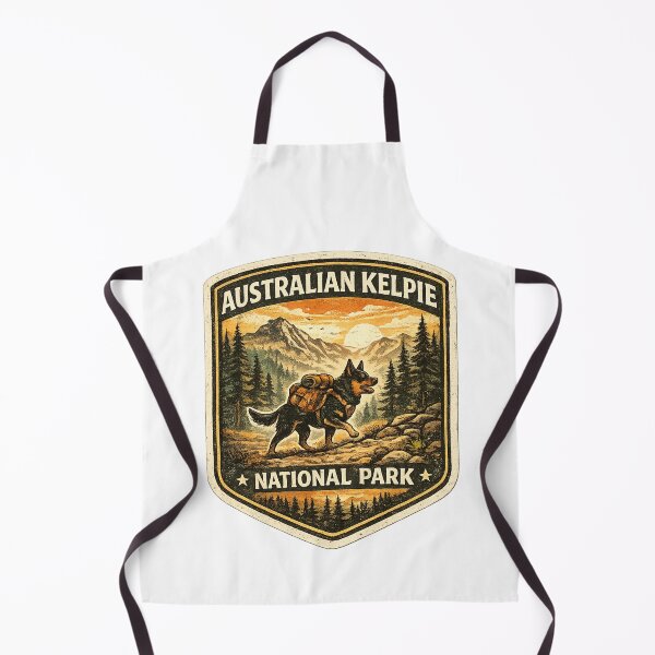Item preview, Australian Kelpie National Park Vintage Hiking Dog Retro Adventure Badge designed and sold by Globalcitytees.
