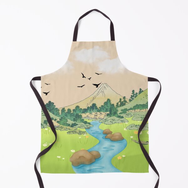 Item preview, Peaceful Mountain River Landscape Art designed and sold by ruchikadesigns.
