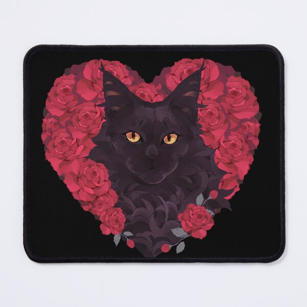 Item preview, Maine coon cat with heart shaped roses designed and sold by Giulialibard.