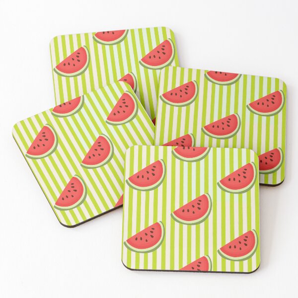 Item preview, Watermelon on lime stripes designed and sold by Meli-moo.