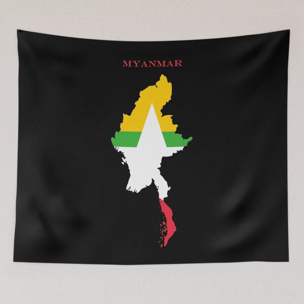 Item preview, Myanmar Map Flag Silhouette Asia Travel Pride Gift designed and sold by NTGUILTY.