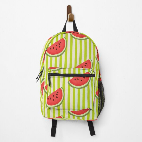 Item preview, Watermelon on lime stripes designed and sold by Meli-moo.