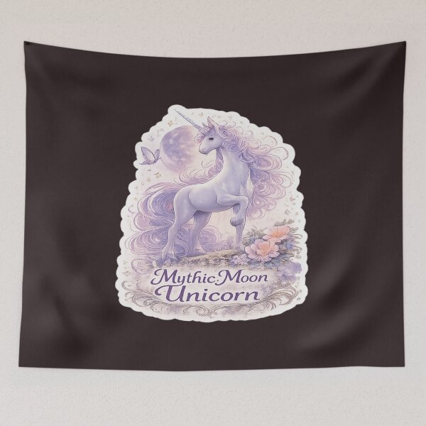 Item preview, Mythic Moon Unicorn Fantasy Aesthetic Cute Magical Art designed and sold by Artbysarmina.