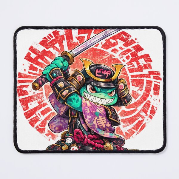 Item preview, Red Sun Samurai Frog - Kawaii Rainbow Japanese Typography Art designed and sold by InkTheFox.
