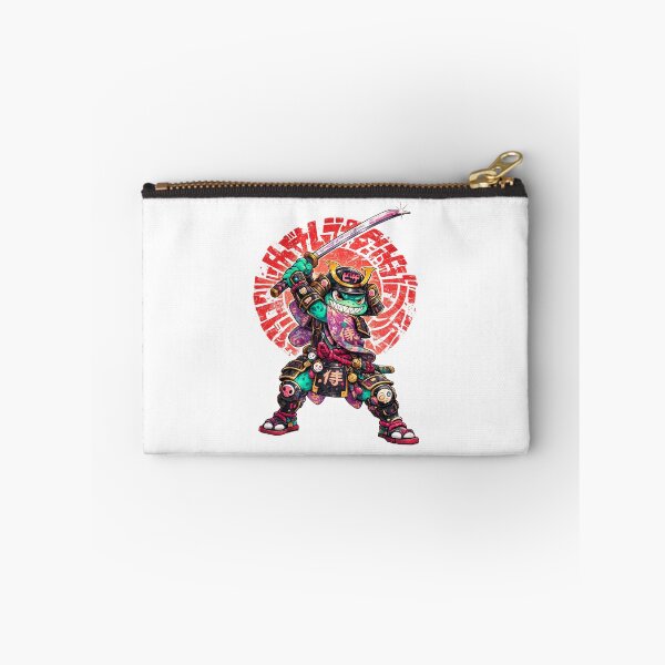Item preview, Red Sun Samurai Frog - Kawaii Rainbow Japanese Typography Art designed and sold by InkTheFox.