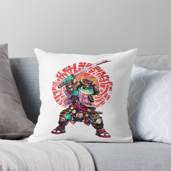 Item preview, Red Sun Samurai Frog - Kawaii Rainbow Japanese Typography Art designed and sold by InkTheFox.