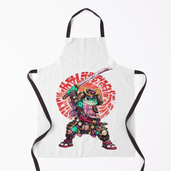 Item preview, Red Sun Samurai Frog - Kawaii Rainbow Japanese Typography Art designed and sold by InkTheFox.