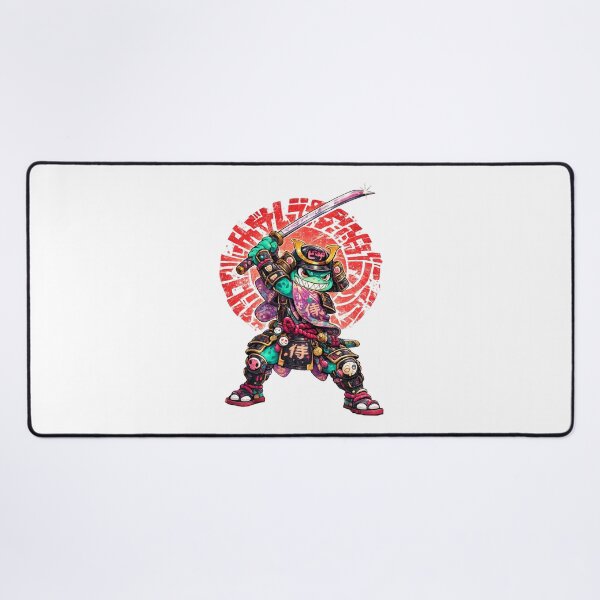 Item preview, Red Sun Samurai Frog - Kawaii Rainbow Japanese Typography Art designed and sold by InkTheFox.