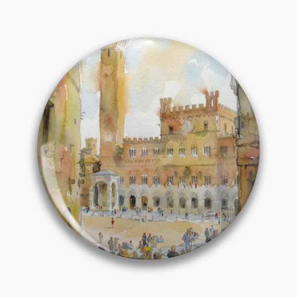 Artikelvorschau, Siena Piazza Aquarell entworfen und verkauft von caracatita75.