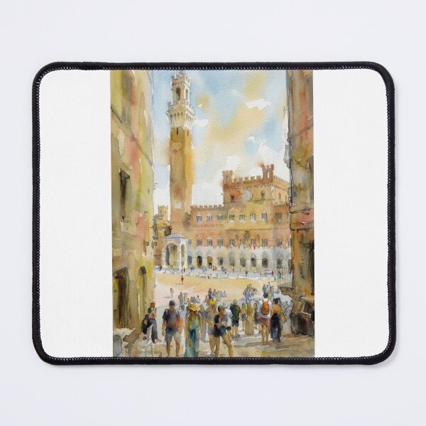 Item preview, Siena Piazza Watercolor designed and sold by caracatita75.