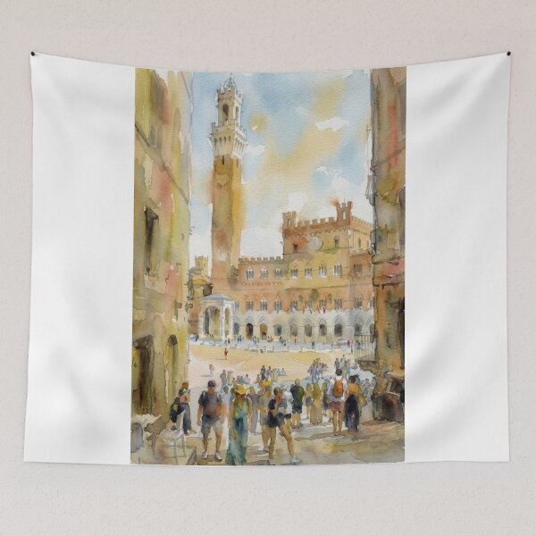 Item preview, Siena Piazza Watercolor designed and sold by caracatita75.