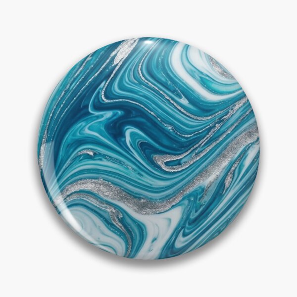 Item preview, Teal Blue and Silver Marble Swirl Pattern designed and sold by Owcomm.