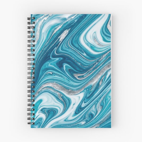 Item preview, Teal Blue and Silver Marble Swirl Pattern designed and sold by Owcomm.