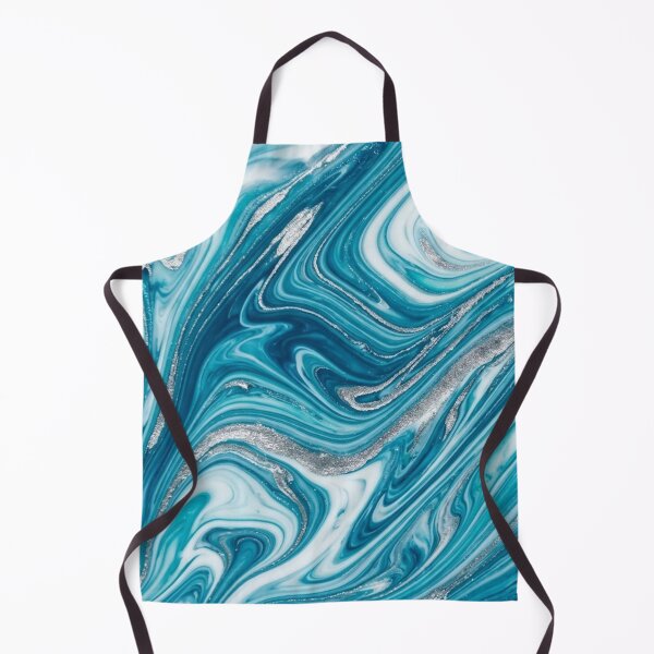 Item preview, Teal Blue and Silver Marble Swirl Pattern designed and sold by Owcomm.