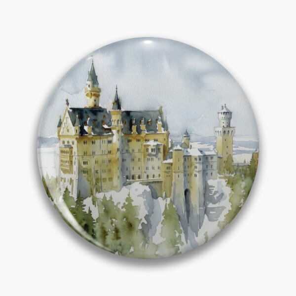Item preview, Neuschwanstein Castle Watercolor designed and sold by caracatita75.