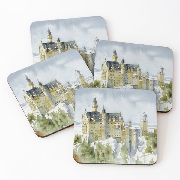 Item preview, Neuschwanstein Castle Watercolor designed and sold by caracatita75.