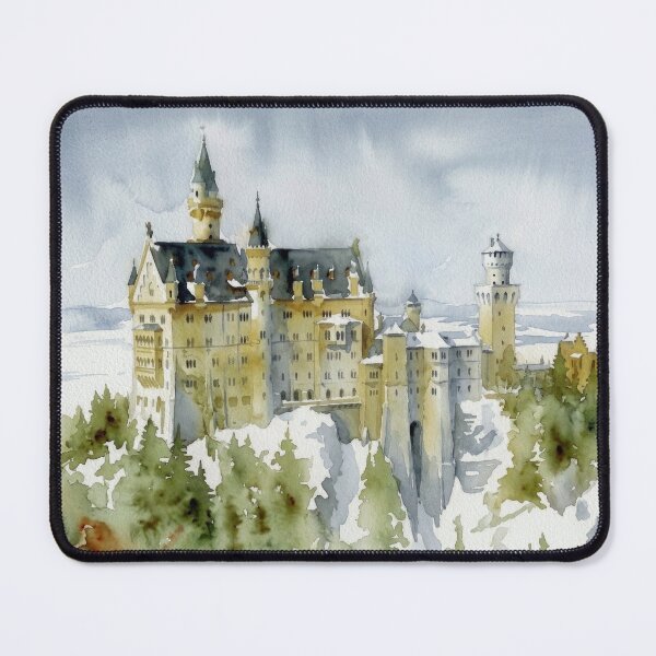 Item preview, Neuschwanstein Castle Watercolor designed and sold by caracatita75.