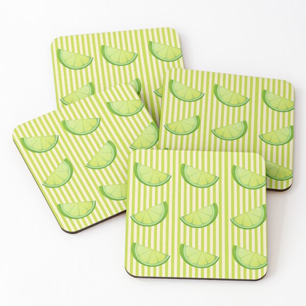 Item preview, Limes on green stripes designed and sold by Meli-moo.