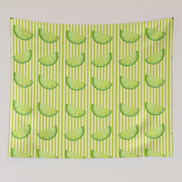Item preview, Limes on green stripes designed and sold by Meli-moo.