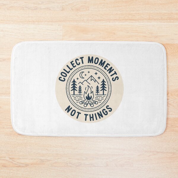 Item preview, Collect moments not things campfire badge navy camping outdoor print designed and sold by icemanphotos.