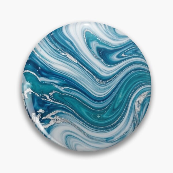 Item preview, Ocean Blue Marble Swirl Pattern with Silver Glitter Accents designed and sold by Owcomm.