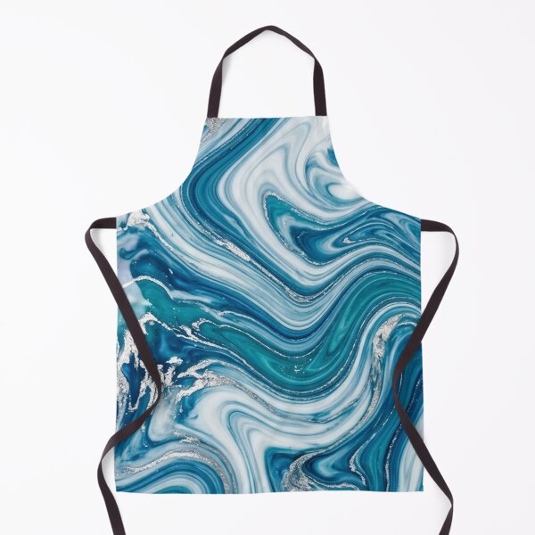 Item preview, Ocean Blue Marble Swirl Pattern with Silver Glitter Accents designed and sold by Owcomm.