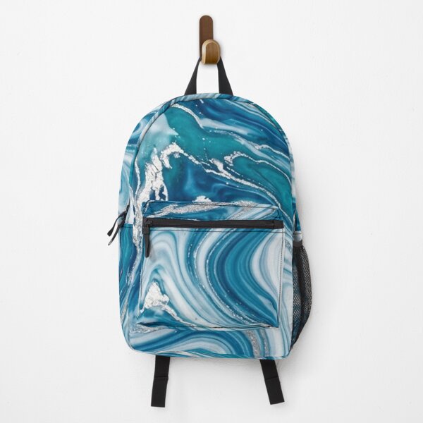 Item preview, Ocean Blue Marble Swirl Pattern with Silver Glitter Accents designed and sold by Owcomm.