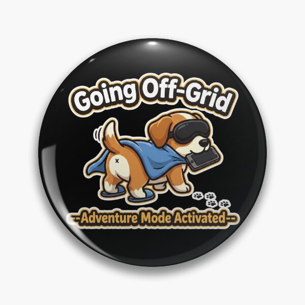 Item preview, Funny Adventure Dog Going Off-Grid Cartoon Gift designed and sold by CrystalMineArts.