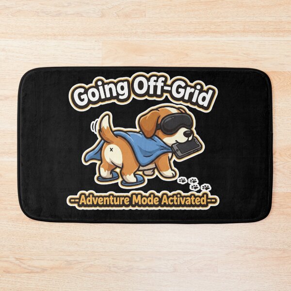 Item preview, Funny Adventure Dog Going Off-Grid Cartoon Gift designed and sold by CrystalMineArts.