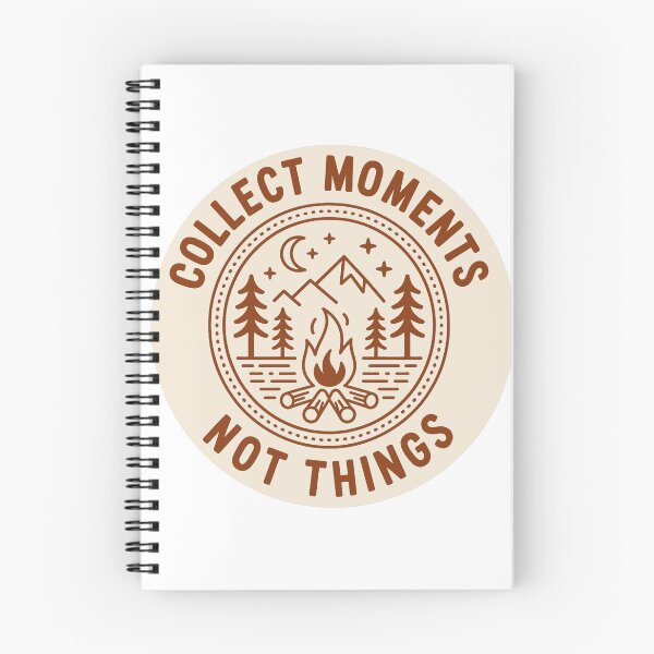 Item preview, Collect moments not things campfire badge rust camping outdoor print designed and sold by icemanphotos.