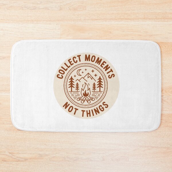 Item preview, Collect moments not things campfire badge rust camping outdoor print designed and sold by icemanphotos.
