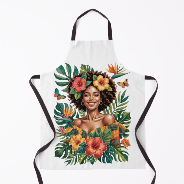 Item preview, Joyful Woman with Tropical Flowers designed and sold by jkrphoto.