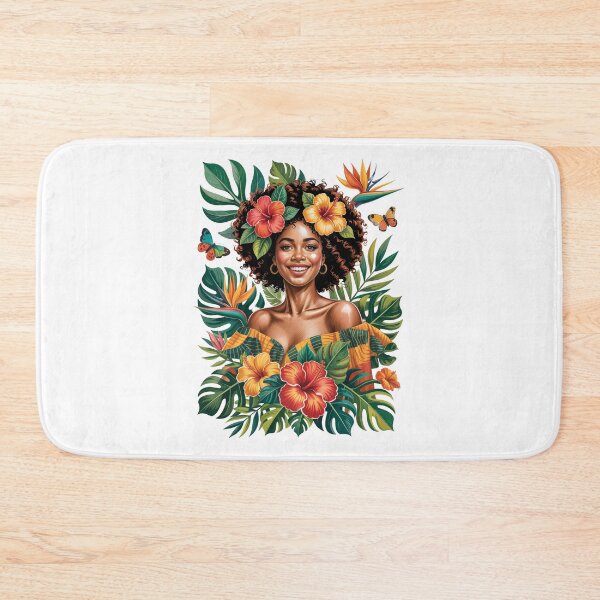 Item preview, Joyful Woman with Tropical Flowers designed and sold by jkrphoto.
