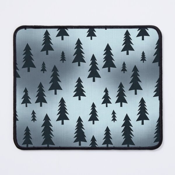 Item preview, Evergreen Forest Silhouette Pattern on Metallic Blue Background designed and sold by Owcomm.